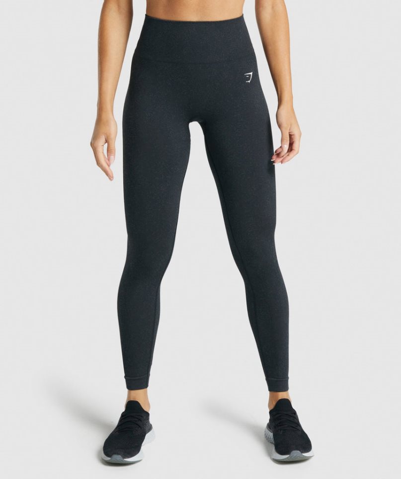 Legginsy Gymshark Adapt Fleck Seamless Damskie Czarne | PL 824DUJ